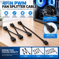 YELGI PWM Fan Splitter Cable, 4Pin Universal PC Fan Extension Cable, Practical Multi-fan Y Splitter 