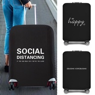 Luggage Cover Suitcase Protective Cover Apply To 18''-25'' Inch Trolley Case Text Print Elastic Dust Cover Travel