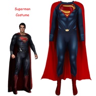 Marvel Superhero Superman Costume for Adult Man Zentai Red Cloak for Kids Boy Halloween Carnival Par