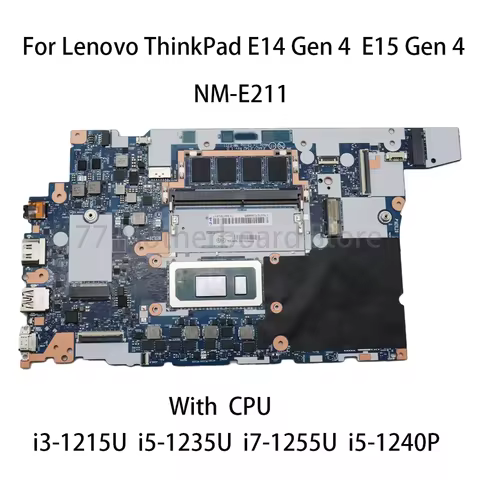 Laptop Motherboard For Lenovo ThinkPad E14 E15 Gen 4 UMA NM-E211 With i3-1215U i5-1235U i7-1255U i5-