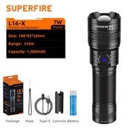 SUPERFIRE  Torchlights L16-T Rechargeable High Power Zoomable  Strong Light Outdoor Waterproof Campi