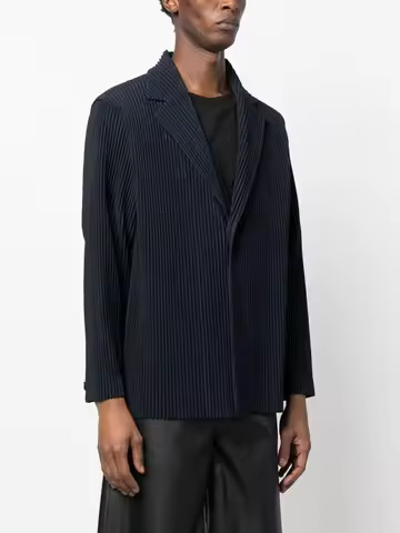 Homme Plisse Miyake Pleated Men's Classical Pleated Single Breasted Suit Jacket Coats
