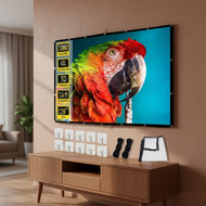 Portable Foldable 60-250Inch White/Metal Grey Projector Screen for Home Theater with Fewer Creases