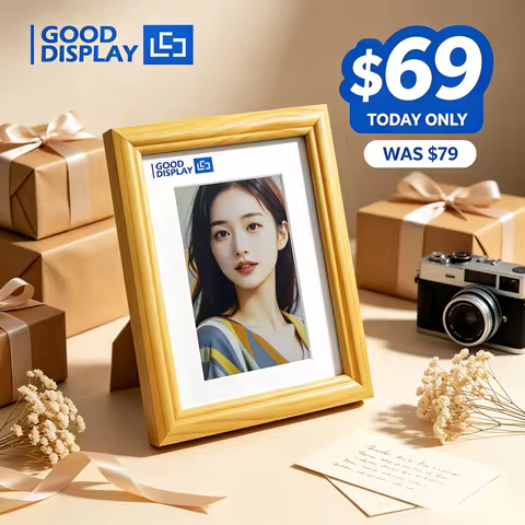 Wood Frame E Ink Digital Black Photo Frame 7.3" 13.3" Desktop Wall Mount E-Paper Art Display Home De