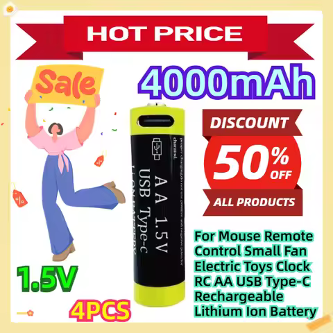For Mouse Remote Control Small Fan Electric Toys Clock RC AA USB Type-C Rechargeable Lithium Ion Bat