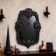 Demons Mirror, Wall Mirror Carved On Wood, Witch Altar Tile