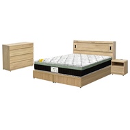 [特價]IHouse-品田 房間5件組(床頭箱+床底+床墊+床頭櫃+斗櫃) 雙人5尺梧桐