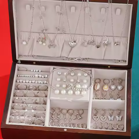 73 Pcs/Set Elegant Pearl Jewelry Sets For Women Fashion Simple Heart Butterfly Conch Crystal Necklac