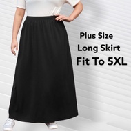 5XL Muslimah Long Skirt Plus Size  (Material Kulit Laici) -EC 9898