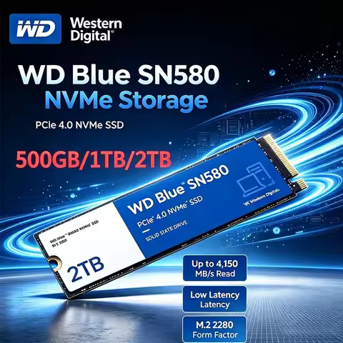 Western Digital WD Blue SN580 NVMe SSD 2TB 1TB 500GB PCIe 4.0 * 4 M.2 2280 Internal Solid State Driv