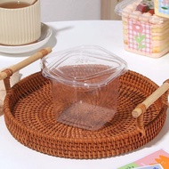 [Ready Stock] SP018 Transparent Plastic Mousse Cup 400ml Square Food Container Bekas Plastik Kek Ann