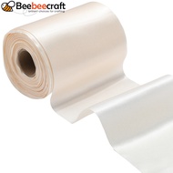 1roll 20M Double Face Polyester Ribbon Satin Ribbon for Gift box Packaging Accessories Beige 4 inch(