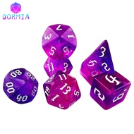 DND Dice RPG Dice Acrylic Dice Multiple Colours Starlight Effect 7 Dice Set Retro Font Style for Boa