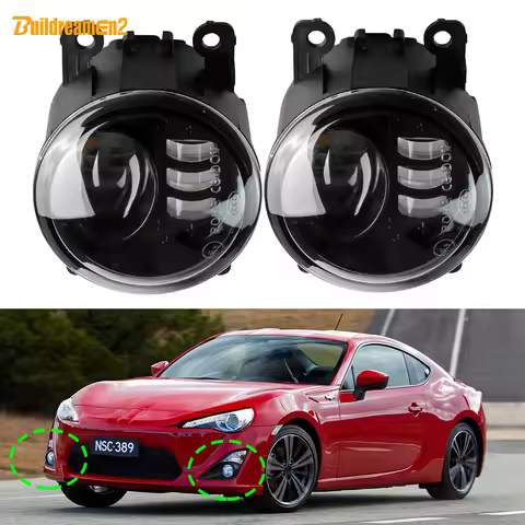 2 Pieces LED Lens Fog Light Accessories 60W 6000LM Car Front Fog Lamp DRL H11 For Toyota GT86 GT 86 