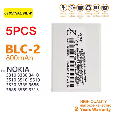 Genuine BLC-2 BLC2 3.6V 800mAh Lithium Polymer Battery For Nokia 3310 3330 3410 3315 3510 5510 3530
