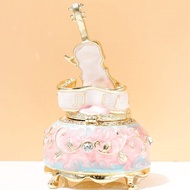 Jewelry Enamel Creative Storage Box Ornament Birthday Gift Musical Instrument Crystal Violin Jewelry