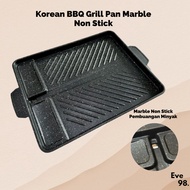 Korean BBQ Grill Pan Non Stick Marble Yakiniku Meat Grill