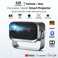 GOOJODOQ 10000 LM Portable projector Wifi 4k Full HD 1080p Projector compatible with  iOS Android