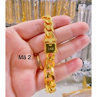 Men's and women's chain-style bracelet with 24-hour gold plated clasp (lock with symbol 24,k)