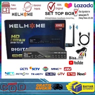 Set Topbox Tv Digital Welhome  DVB T2 set box tv digital antena tv tabung / set topbox tv digital un