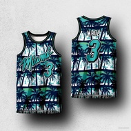 【PS Jersey】HQ1 Miami Hot Summer Wide Plus Size Basketball Shirt NBA Design Sports Vest