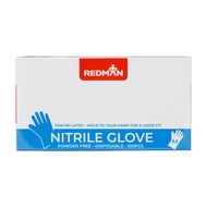 GLOVES NITRILE BLUE(POWDER FREE) M 100PC -Brand: REDMAN- ****(NEXT DAY delivery. Price already *includes* delivery. No separate delivery charge will be made upon checkout. SCROLL DOWN FOR DETAILS.)****