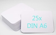 25 Cards DIN A6 10.5 x 14.8 cm 350 g/m² White Blank Postcards with Rounded Corners Coloured Card Cra