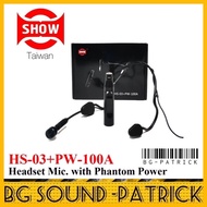 SHOW HS-03+ PW 100A Headset Microphone Phantom Powered ( MIC IMAM SURAU MASJID )