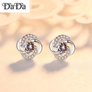 100% Sterling Silver S925 silver earrings female diamond four-leaf clover rotating earrings fashion 