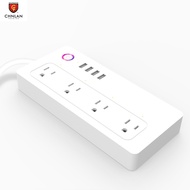Tuya App Remote Control Electrical WiFi Smart Power Strip 15A with 4 Extension Socket Outlet +4 USB 