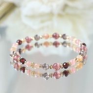 紅紋石 石榴石 冰種黑曜石 健康幸福好人緣 水晶手鍊。花的間奏曲