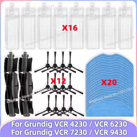 Fit For Grundig VCR 4230/ VCR 6230/ VCR 7230 / VCR 9430 Vacuum Parts Main Roller Side Brush Hepa Fil