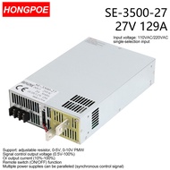 3500W 27V Power Supply 0-27V Adjustable Power 12VDC AC-DC 0-5V Analog Signal Control SE-3500-27 Powe
