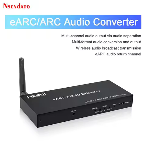 HDMI EARC ARC Audio Extractor 7.1Ch HDMI EARC to RCA SPDIF Audio Converter Support LE L/R 3.5mm Wire