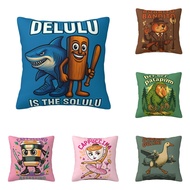 Brainrot Meme Italian Brain Rot Pillow Case Cushion Polyester Pillow Cover Morden For Sofa Car Home 