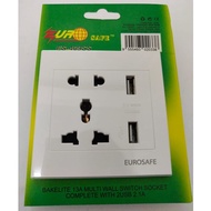 EUROSAFE 13A UNIVERSAL SOCKET WITH USB