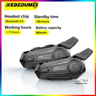 Kebidumei Motorcycle Bluetooth Intercom Helmet Headset Intercomunicador Moto Waterproof 30M Interphone Wireless Walkie Talkie Bluetooth Intercom Motorcycle helmet bluetooth