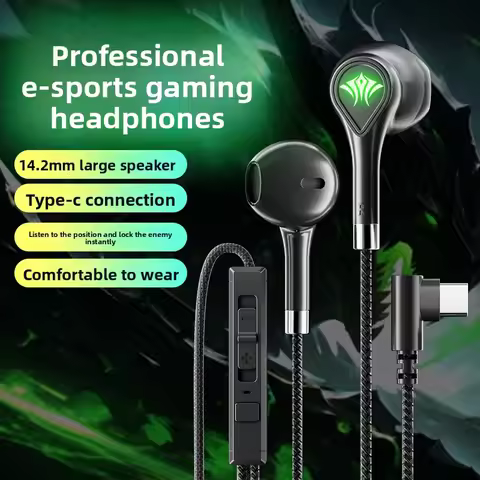 New arrival gaming headset digital type-c wired in-ear gaming headset with light suitable for apple 