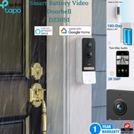 TP-Link Tapo D230S1 Smart Battery Video Doorbell with 2K 5MP Color Night Vision Live View | Smart AI