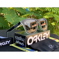 yunwen339-OAKLEY Frogskin Full matte black sports fashion polarized sunglasses topi
