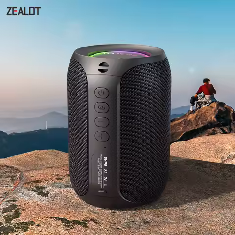 ZEALOT-S32PRO Powerful Bluetooth Speaker, Bass Wireless, LED Light, Outdoor Speakers, Subwoofer, Wat