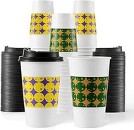 TACC 48 PACK 16OZ Disposable Coffee Cups with Lids, Sleeves and Stirrers, To Go Coffee Cups with Lid