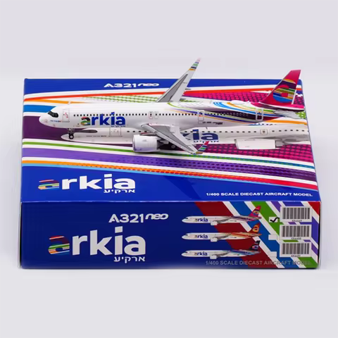 JC Wings Diecast 1:400 Scale Arkia Israel Inland Airlines A321NEO 4X-AGH Aircraft Simulation Alloy F