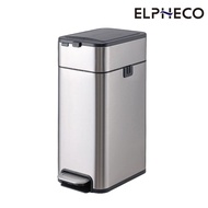 【ELPHECO】ELPHECO 不鏽鋼雙開拉袋腳踏垃圾桶20L ELPH3711