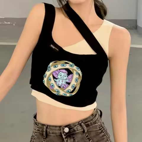 Bibble crop top teen 2000s summer anime tshirt 2000s harajuku vintage baddie meme