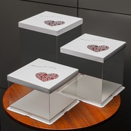 Love Cake box 10 Inches 2Tier Transparent Cake Box Gift Box Birthday Wedding (No Ribbon) Kotak Kek K