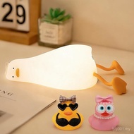 Lying Flat Duck Night Light,Cute White Elephant Gifts,Existential Crisis Duck Lamp,Silicone Squishy 
