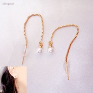 Anting Serut Panjang Titanium Anti Karat Model Rumbai Korea Terbaru Xuping Mutiara - Lovelybutik