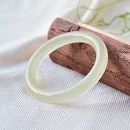 First Wash Afghan Green White Jade Round Bracelet for Women Jade Bangle Vintage Ethnic Style Round B