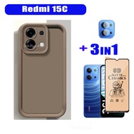 Redmi 15C 4G Shockproof Phone Cover 3in1 Redmi 14C Redmi A5 A3 Anti Spy Screen Protector Soft Cerami